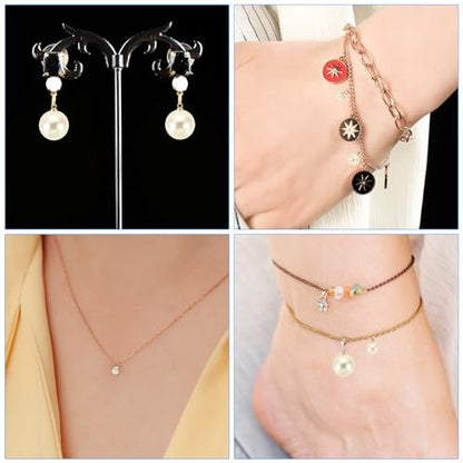 PATIKIL Pearl Charm, 100pcs Pearl Beads Faux Pearl Pendant Charm DIY for Jewelry Making Bracelets Earrings Necklace Crafts - color: Golden White, size: 16mm