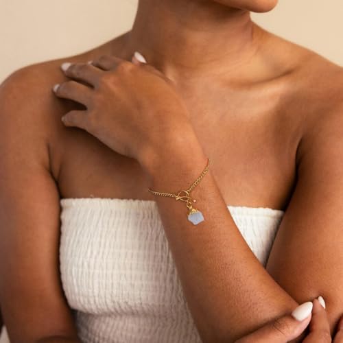 Crystal Bracelet for Women, Dainty 14K Gold Plated Chain Bracelet | Handmade Healing Crystals and Stones Spiritual Jewelry Gifts for Women - style: Moonstone Bracelet