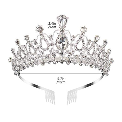 Multi-Style Face Shape-Fitted Tiara & Crown Collection Adjustable Comfortable Crystal Headpieces for Weddings Parties & Photography