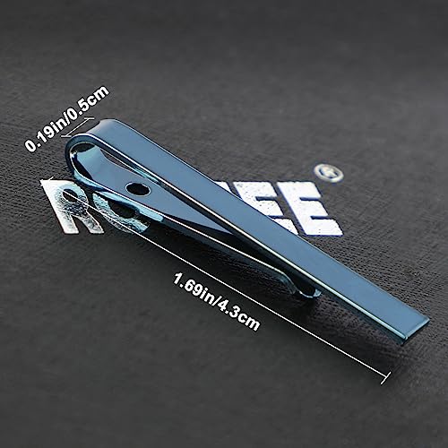 Roctee 4pcs Skinny Tie Clips for Men 1.69 Inch, Tie Clip Tie Bar Tie Bars Pins Clasps Set for Regular Ties Short Slim Thin Ties with Box Black Blue Gold Silver