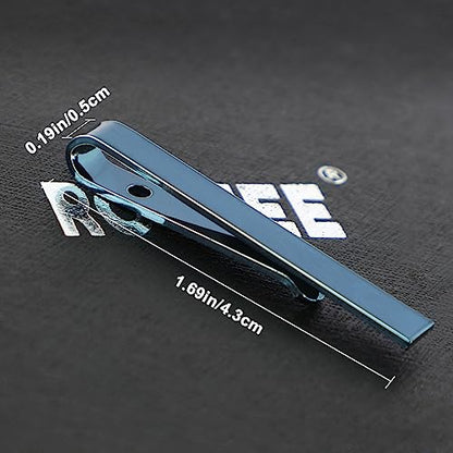 Roctee 4pcs Skinny Tie Clips for Men 1.69 Inch, Tie Clip Tie Bar Tie Bars Pins Clasps Set for Regular Ties Short Slim Thin Ties with Box Black Blue Gold Silver