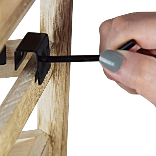 Ikee Design 2pcs Wood Jewelry Earring Display Rack 20 Removable Metal Hooks | Wooden 5 Tiers Jewelry Display Rack with Hooks: Comes with 20 removable metal hooks for earrings, earring cards, bracelets. - color: b) Oak, 2 Pieces