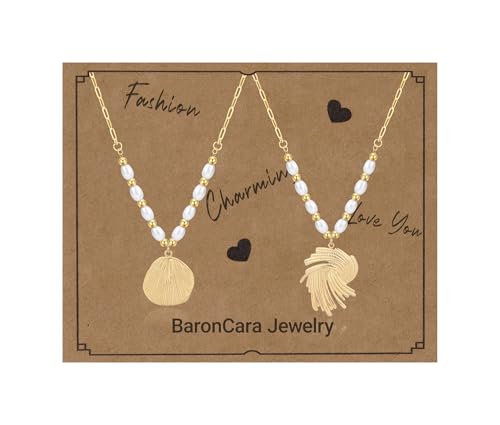 2 PCs Gold Plated Necklace Set for Women - Non Tarnish Jewelry Gift with Fashion Design - style: 2 PCs: Cell