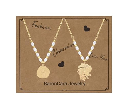 2 PCs Gold Plated Necklace Set for Women - Non Tarnish Jewelry Gift with Fashion Design - style: 2 PCs: Cell