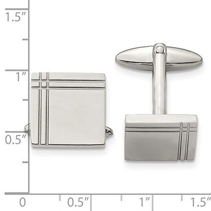 Sonia Jewels Solid Stainless Steel Men's Cufflinks - 13mm x 15mm