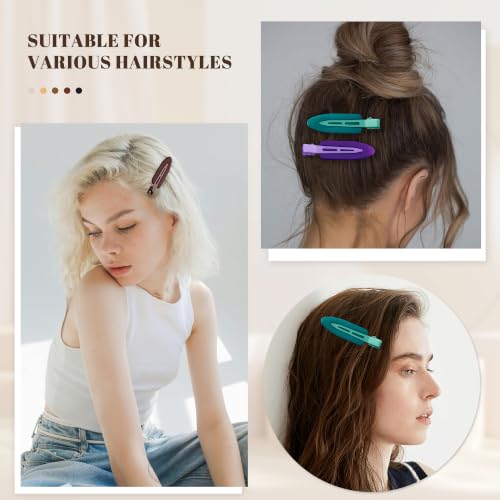 10 Pcs Creaseless No Crease No Bend Flat Hair Clips For Styling Non Slip Makeup Clips For Women Salon Hairstyle,Matte Brown Dark Blue Purple Green - color: Matte Brown Dark Blue Purple Green