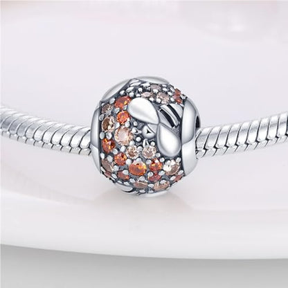 HappyStar 925 Sterling Silver Animal Dogs Charms Pendants fit Pandora Bracelets Necklaces Flowers Sports Travel Charms for Bracelets Women Jrwelry Gifts(with one Spacer Bead Charms) - style: Beehive bead