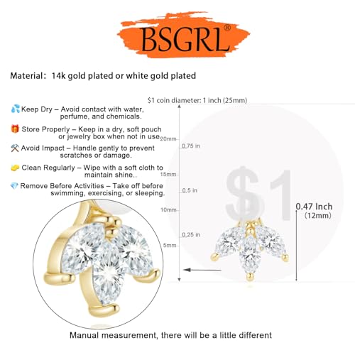 Pearl Earrings - 14k Gold or White Gold Plated Sparkle Cubic Zirconia Dainty Pearl Stud Earrings for Women Wedding Party Bridal - color: gold leaf