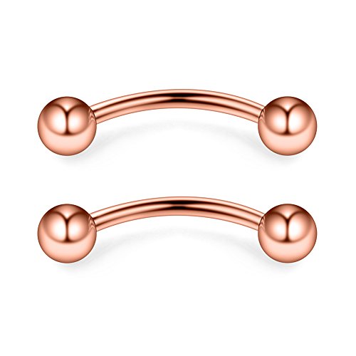 12PCS 12G Surgical Steel PA Eyebrow Ear Navel Belly Lip Ring Body Piercing Jewelry - style: 16mm w Balls