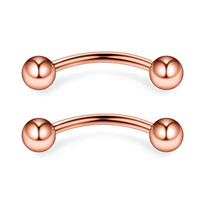 12PCS 12G Surgical Steel PA Eyebrow Ear Navel Belly Lip Ring Body Piercing Jewelry - style: 16mm w Balls