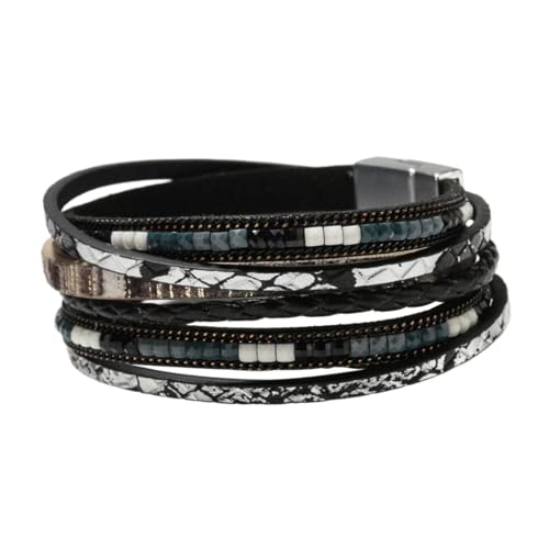 PU Leather Wrap Bracelet Bracelet for Women Bohemian Handmade Decorative Jewelry Gift Multi Layer Layered Bracelet Bracelet