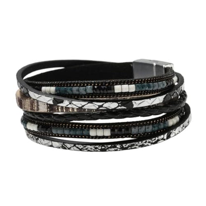 PU Leather Wrap Bracelet Bracelet for Women Bohemian Handmade Decorative Jewelry Gift Multi Layer Layered Bracelet Bracelet