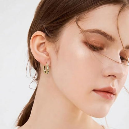 14K Gold Earrings for Women Gold Filigree/Celtic Huggie Earrings Jewelry Easter Mothers Day Gifts for Mom Girlfriend - style: Infinity