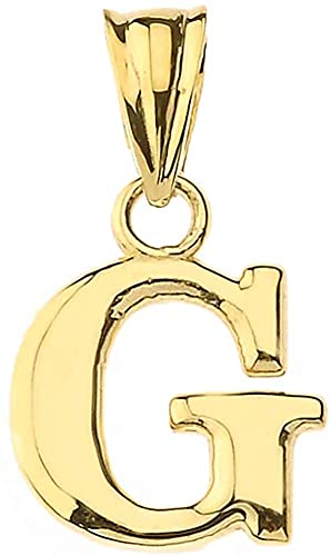 10K Yellow Gold Fine Mini Dangling Initial A-Z Charm 1/2" Pendant - Choice of Initial Letter - style: Letter G Initial Charm