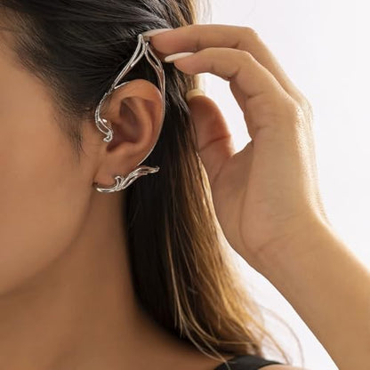 Ear Cuffs for Women, Hook without Pierced Ear Bone Clip Climber Earrings, Butterfly Shaped Ear Clip Wrap Around Earring No Piercing Cuff Earrings for Women - color: Elves Ear