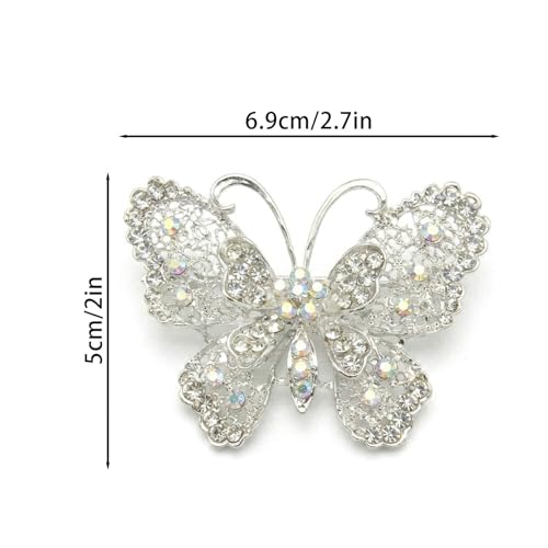 Sparkling Butterfly Brooch Pin for Women, Elegant Butterfly Lapel Pins,Rhinestone Animal Shape Brooch,Crystal Insect Lapel Pin,Dress Accessories Jewelry Gift for Women Daily Decoration