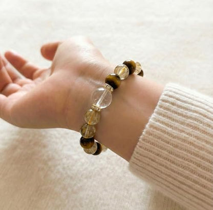 ZestBeads 10mm Natural Gemstone Bracelet for Women, Premium Crystal Beaded Energy Jewelry for Mindfulness & Meditation, Gift Ready Sustainable Cork Packaging - style: Luminous Dawn