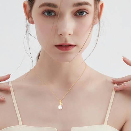 KECHO 14k Gold Pearl Necklace for Women, Freshwater Pearl Pendant Jewelry Wedding Anniversary Birthday Gifts for Her - style: B-Pearl Necklace