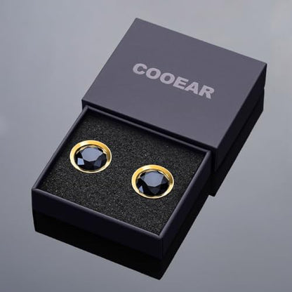 COOEAR Ear Gauges Plugs Stainless Steel/Black/Gold Crystal Ear Plugs Screw Back Tunnel Expander Stretcher Piercing Jewelry. - color: S8768J, size: 14mm
