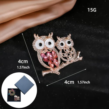 2pcs Rhinestone Brooch Pin for Women Dress Elegant Stylish Crystal Brooches Fashion Accessories Pins Lapel Boutonniere Ideas Wedding Christmas Birthday Jewelry Easter Gift - color: 14 Gold Bird/Colorful