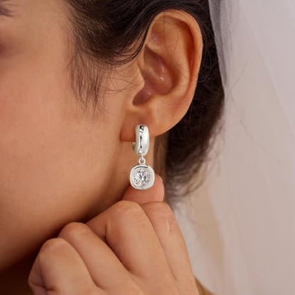 LLWOM Gold Dangle Earrings for Women-Trendy 14K Gold/Silver Plated Cubic Zirconia Huggie Hoop Earrings Teardrop Earrings Lightweight Hypoallergenic Statement Jewelry Gifts for Women - color: S-Dangle Hoop