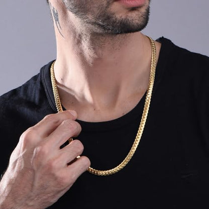 Snake Chain for Women Stainless Steel Dainty Choker Necklace Thin Layered Men Chain 8mm Width Gold/Black/Silver Plated Trendy Jewelry 18/20/22/24/26/28/30 Inch - color: 8MM-Gold Snake Chain, size: Length 26 Inches