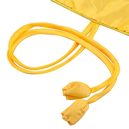 TUMBEELLUWA Embroidery Travel Jewelry Bag Roll Embroidered Flower and Bird Brocade Organizer with Tie Close - color: Yellow