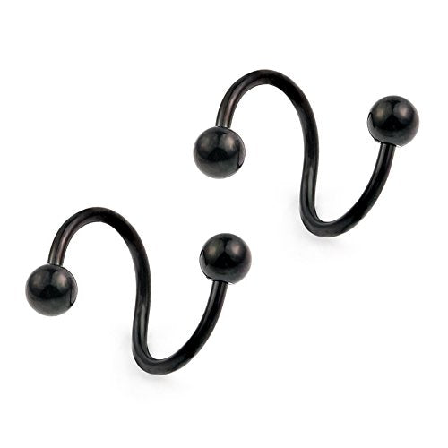 Ruifan 16G Stainless Steel Twist Ear Plug Earring Spiral Helix Stud Lip Ring Body Piercing Jewelry 8mm 10mm - style: 6Pairs - 10mm Mix Color