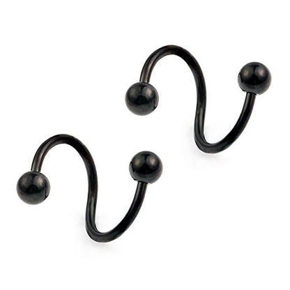 Ruifan 16G Stainless Steel Twist Ear Plug Earring Spiral Helix Stud Lip Ring Body Piercing Jewelry 8mm 10mm - style: 6Pairs - 10mm Mix Color