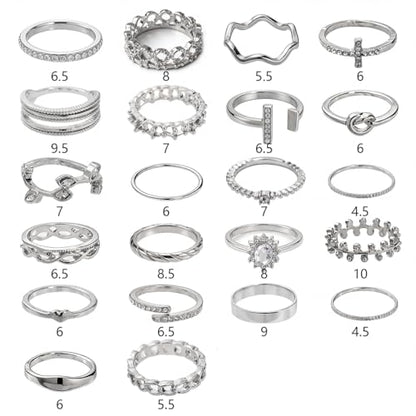 42-Piece Gold Tone Stackable Ring Set for Women, Boho Minimalist Stacking Rings with Crystal & Heart Accents, Adjustable Open Band Jewelry for Daily Wear - style: TZY-003350-01