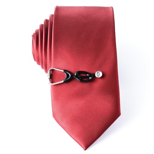 HAWSON Various Tie Clips for Men Unique, Funny Novelty Mens Tie Bar, Personalized Tie Pins for Men, Theme Wedding Party Gifts - style: Stethoscope