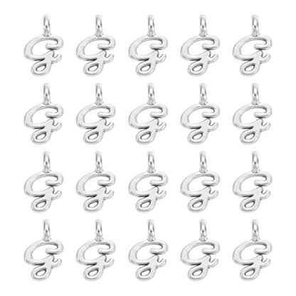 uxcell A-Z Alphabet Charm, Metal Alphabet Letter Charm Initial Charm Pendant Bead for Necklaces Bracelets Jewelry Making Craft - color: Silver G