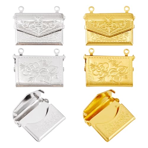 Elecrelive Locket Pendants Photo Frame Charms Memory Photo Charms Heart Locket Photo Frame Pendants - color: 2 Colors - Rectangle