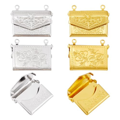 Elecrelive Locket Pendants Photo Frame Charms Memory Photo Charms Heart Locket Photo Frame Pendants - color: 2 Colors - Rectangle