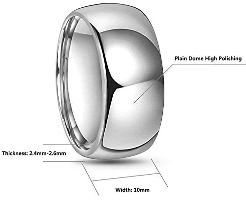 CROWNAL 2mm 4mm 6mm 8mm 10mm Tungsten Wedding Band Ring Men Women Plain Dome Polished Size Comfort Fit Size 3 To 17 - color: 9.99mm