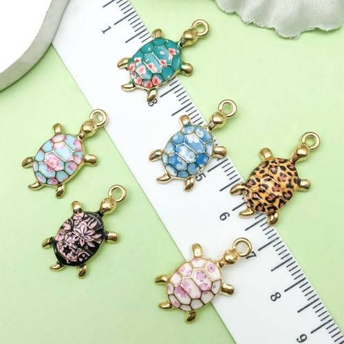WOCRAFT 30pcs Enamel Sea Ocean Life Turtle Charms for Jewelry Making Bulk Summer Nautical Marine Life Charms Necklace Earrings Bracelet Making DIY Craft (SN943)