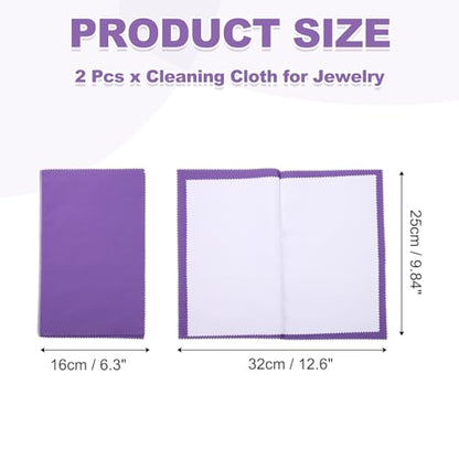 PATIKIL 9.8"x12.6" Jewelry Cleaning Cloth, 2 Pack Double-Sided Fleece Polishing Cloth for Gold, Silver and Jewelry, Dark Purple - color: Dark Purple, size: 9.8"x12.6"