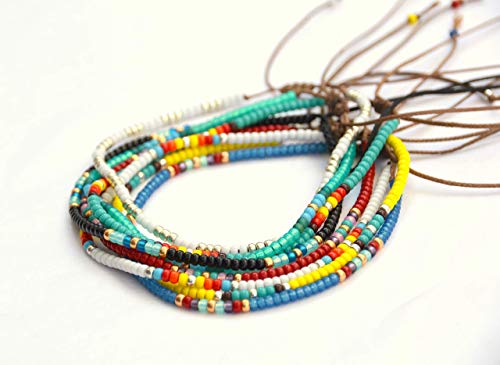 Anklet for Women, Turquoise Beaded Native American Style Boho Anklet, Bohemian Hippie Colorful Beach Summer Waterproof Anklet for Women and Girls, Handmade by Tribes