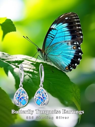 Dorunmo s925 Sterling Silver Western Dangle Drop Earrings Birthday Jewelry Gifts for Women - style: Butterfly