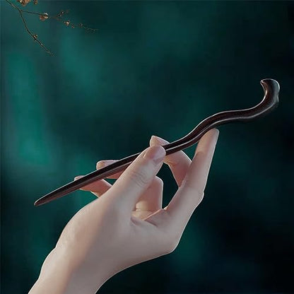 Hair Sticks for Buns 9.0" Ebony Hair Chopsticks for Women Long Hair Simply Wooden Hair Pin sticks (1-Ebony 9") - color: 1-Ebony 9"