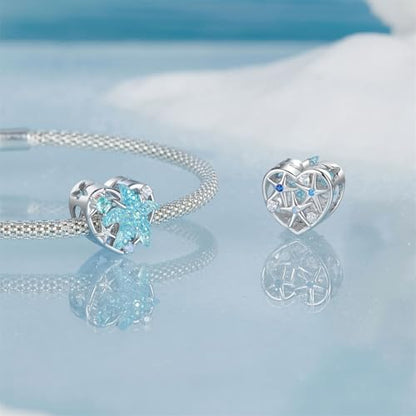 Hummingbird Charms For Bracelets 925 Sterling Silver Animal Dangle & Beads Butterfly Cat Beads Charms For Women Jewelry Gift - color: Blue starfish