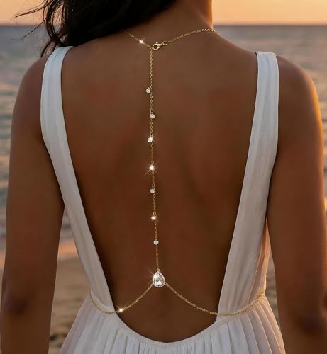Gold Body Chain for Women, Adjustable Layered Beach Bikini Jewelry | Belly Chain, Waist Chain, Sexy Body Jewelry, Adjustable Fit, Back Chain, Beach Vacation, Festival & Concert - color: Gold-1