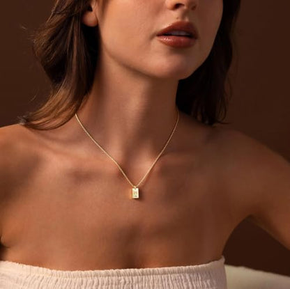 Initial Necklace for Women, Dainty 14K Letter Gold Necklace Choker Name Necklaces Simple custom Initial Necklaces for women Personalized gold Jewelry Gift - color: D