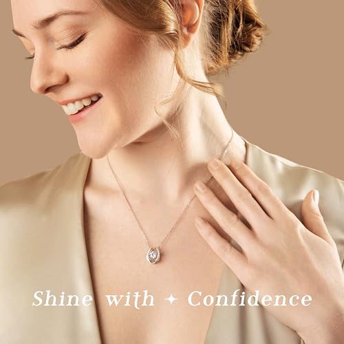 ARINZA Moissanite Necklace for Women, 1 Ct 925 Sterling Silver Dancing Stone Pendant, 18+2 Inch Chain, Valentine’s Day Christmas Gift for Her, Wife, Mom, Anniversary, Birthday - color: 5 Sparkle Horseshoe