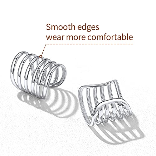 ChicSilver 925 Sterling Silver Ear Cuff Earrings Non Piercing Clip on Cartilage Cuff Earrings for Women - style: F: Multi Lines
