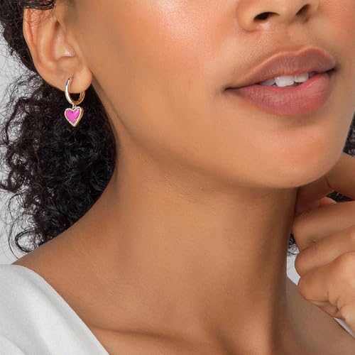 Kendra Scott Ari Heart Huggie Earrings for Women, Fashion Jewelry - color: RHODIUM - PLATINUM DRUSY