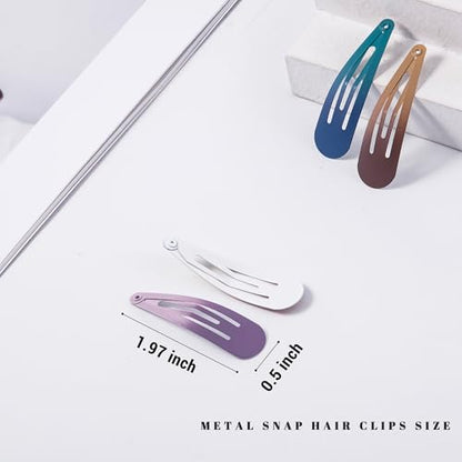 48 PCS Small Metal Barrettes For Women Non Slip Water Drop Snap Clips For Thick Thin Fine Hair Classic Accessories,Pink Purple Brown Blue Green,1.97 x 0.5 In - color: Pink Purple Brown Blue Green