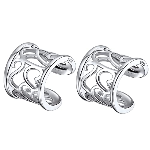 ChicSilver 925 Sterling Silver Ear Cuffs Non-Piercing Cartilage Earrings: Various Styles, Conch Cuffs (with Gift Box) - style: H: 8mm Celtic Cuff