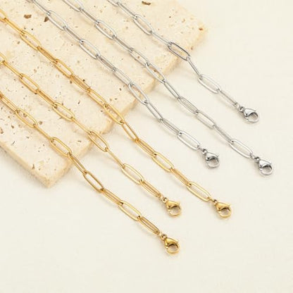 Swyabi 20 PCS Paperclip Necklace Bracelet Chains Bulk for Jewelry Making | 18K Stainless Steel, Gold Plated, Silver, with Extender, No Fade, No Rust, Adjustable, for Men Women DIY - color: 4x12mm Gold Silver