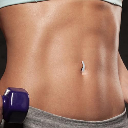 Clicker Belly Button Ring Hoop Belly Button Ring 14G Navel Ring | Surgical stainless steel hinged belly button ring for belly button piercing, navel body jewelry for women and men - color: 4pcs Silver